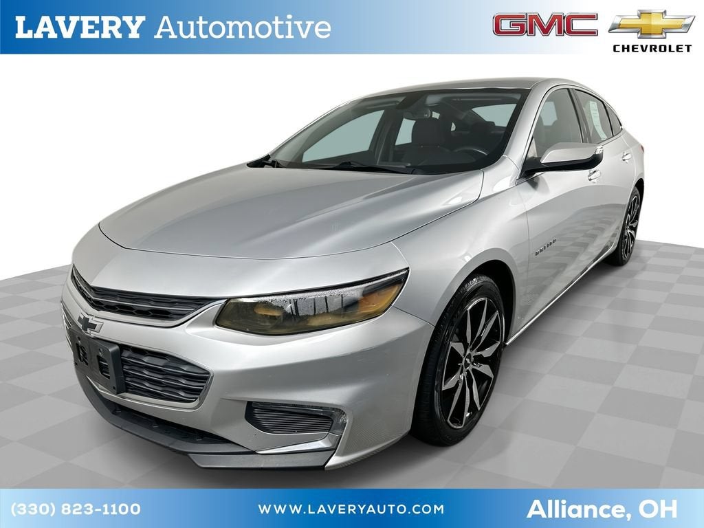 2018 Chevrolet Malibu LT in Silver Ice Metallic — front three-quarter view
