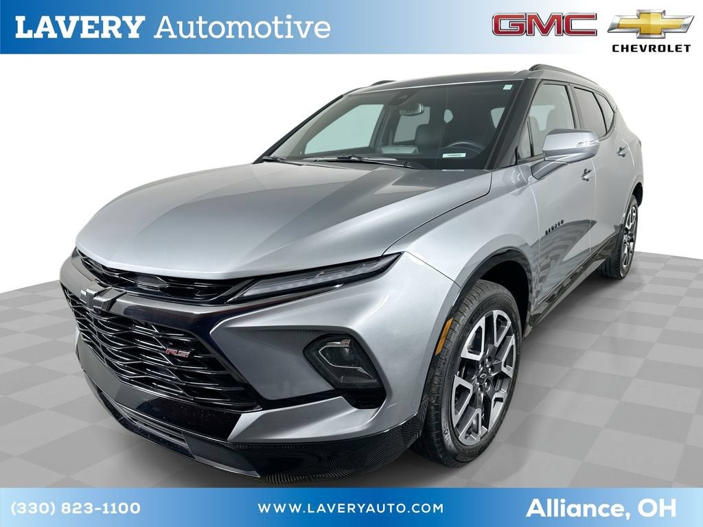 2023 Chevrolet Blazer RS in Sterling Gray Metallic — front three-quarter view