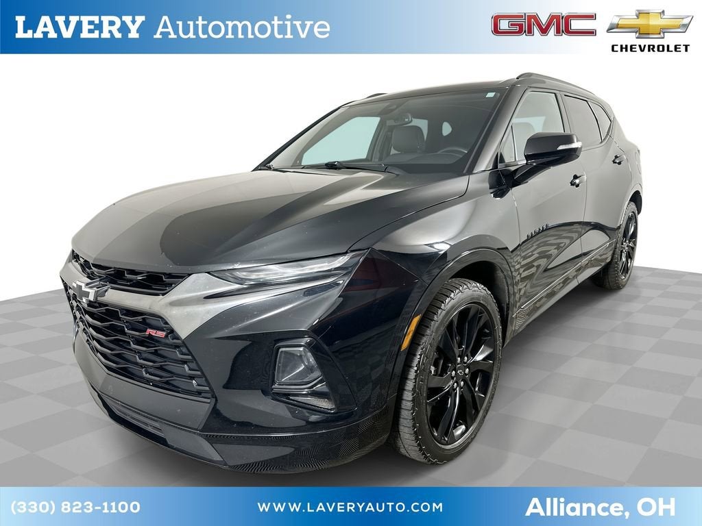2022 Chevrolet Blazer RS in Black — front three-quarter view